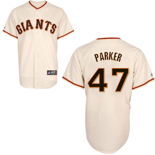 Jarrett Parker #47 Youth Baseball Jersey-San Francisco Giants Authentic Home White Cool Base MLB Jersey